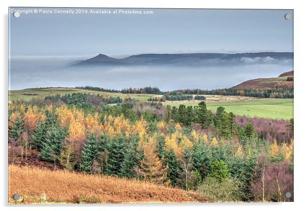  Mist surrounds Roseberry Topping Acrylic by Paula Connelly