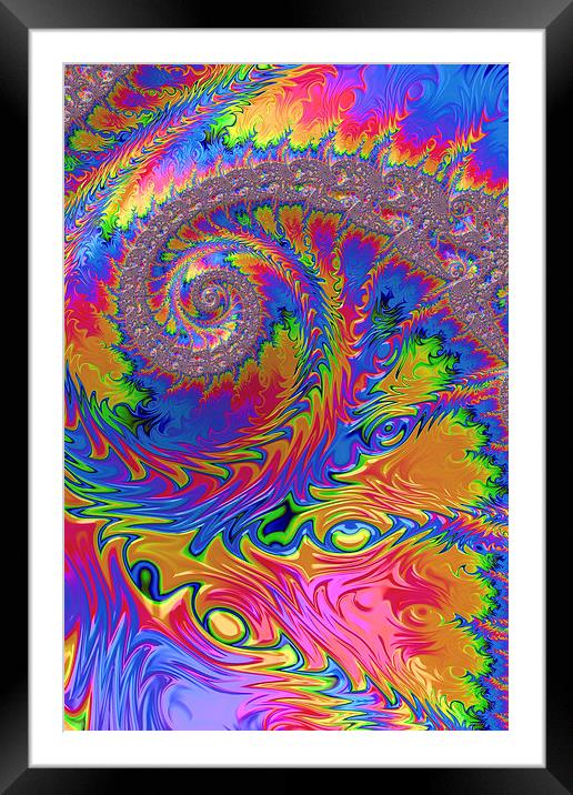 Spiral Rainbow Framed Mounted Print by Steve Purnell