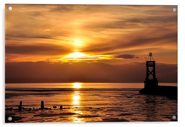  golden sunset Acrylic by sue davies