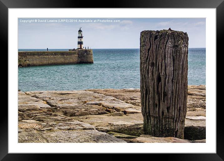  Lighthouse - Seaham Harbour Framed Mounted Print by David Lewins (LRPS)