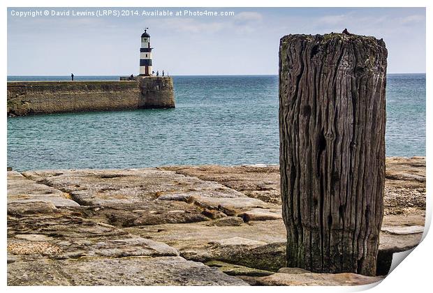  Lighthouse - Seaham Harbour Print by David Lewins (LRPS)