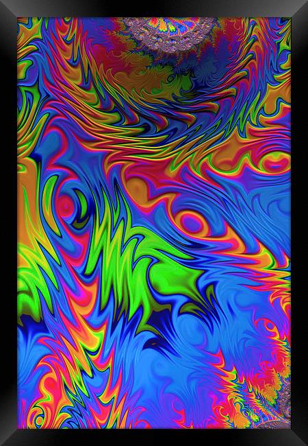 Rainbow Fractal Framed Print by Steve Purnell
