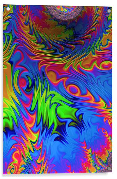 Rainbow Fractal Acrylic by Steve Purnell