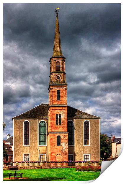 Strathaven East Parish Church Print by Tom Gomez