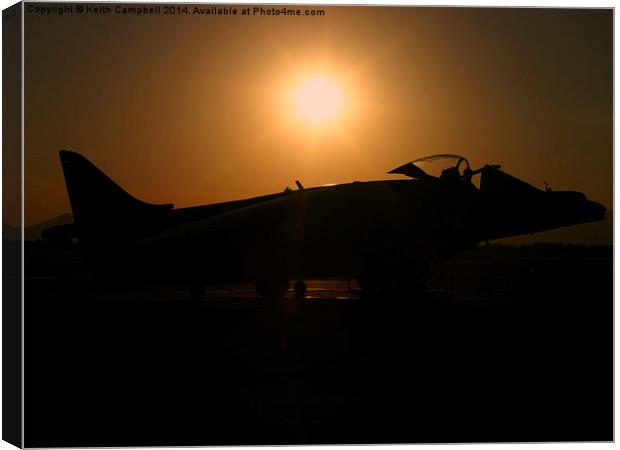 RAF Harrier ZD402 at dawn Canvas Print by Keith Campbell