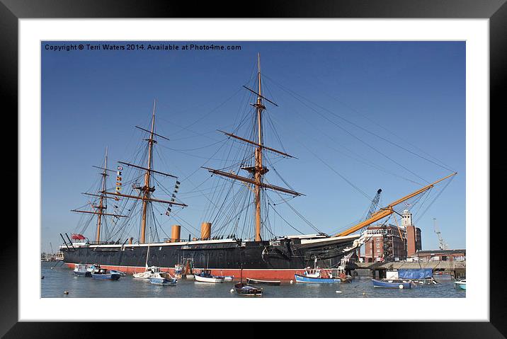  HMS Warrior Portsmouth Framed Mounted Print by Terri Waters