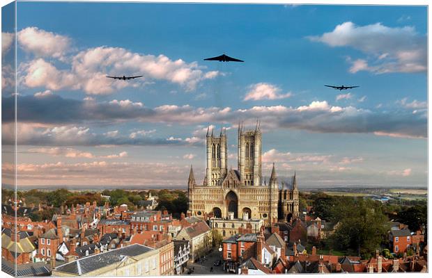 Bombers Over Lincoln  Canvas Print by J Biggadike