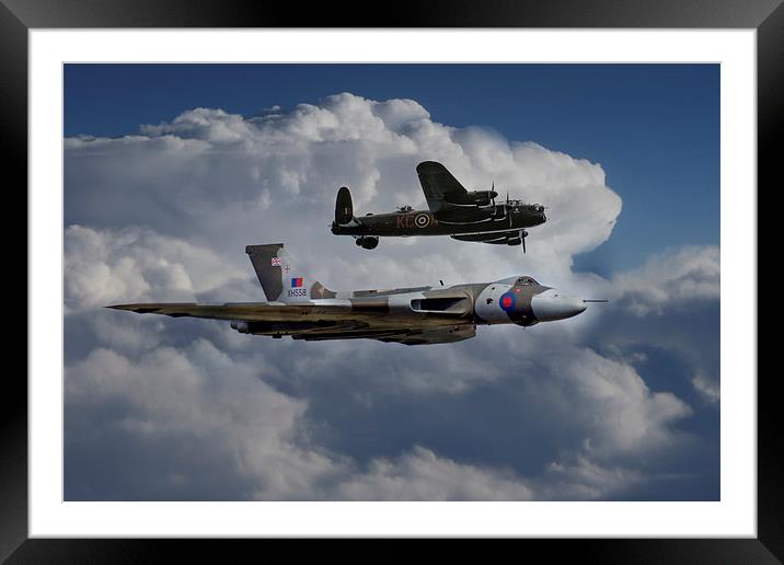 Lancaster and Vulcan  Framed Mounted Print by J Biggadike