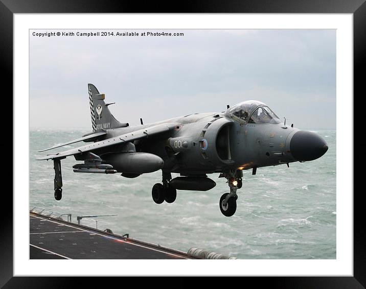  Sea Harrier ZH796 hovering Framed Mounted Print by Keith Campbell