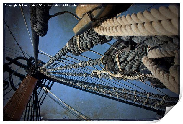  The Rigging Of Hms Victory Print by Terri Waters