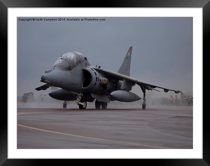  RAF Harrier ZH659 taxies out. Framed Mounted Print by Keith Campbell