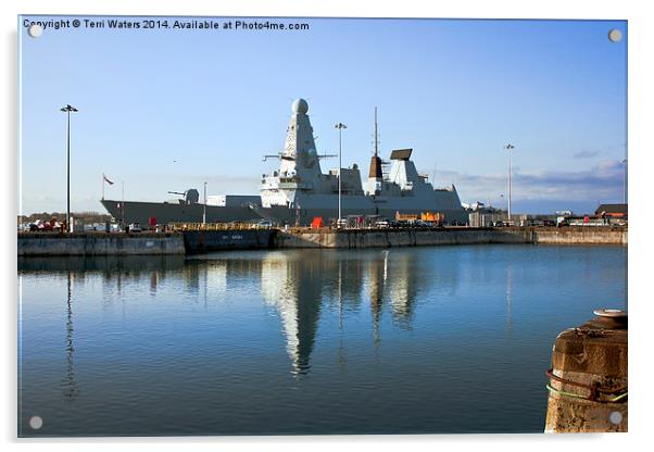  HMS Dauntless Acrylic by Terri Waters