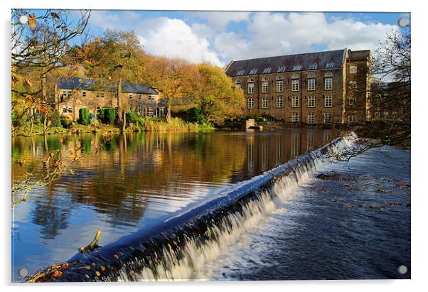 Bamford Weir and Mill  Acrylic by Darren Galpin