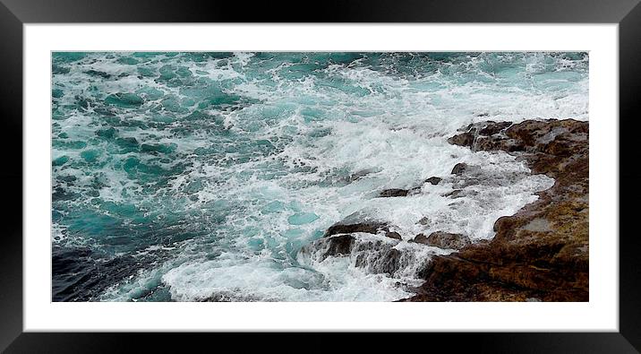 sea and rocks (Eshaness) Framed Mounted Print by Heather Newton
