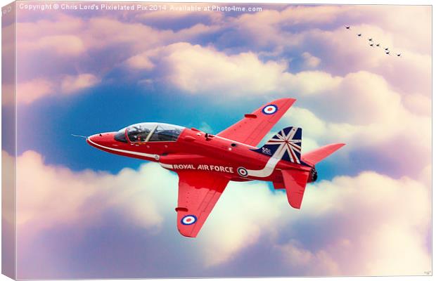  RAF "Red Arrows" Hawk Canvas Print by Chris Lord