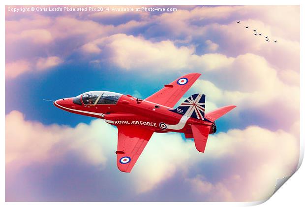  RAF "Red Arrows" Hawk Print by Chris Lord