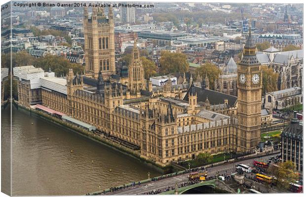  Parliament from the London Eye Canvas Print by Brian Garner