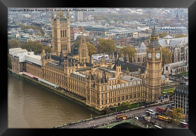  Parliament from the London Eye Framed Print by Brian Garner
