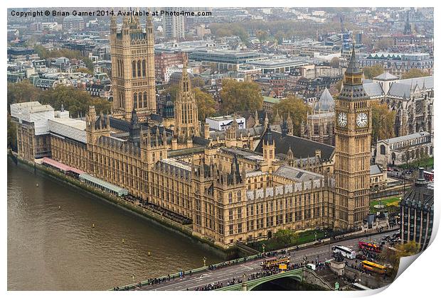  Parliament from the London Eye Print by Brian Garner