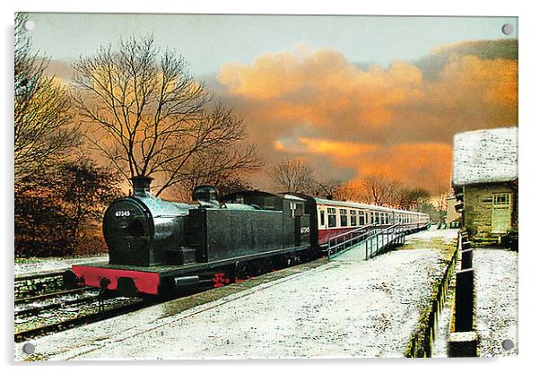  Hawes Station Yorkshire UK Acrylic by Irene Burdell