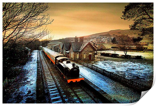  Hawes Sation from the bridge. Print by Irene Burdell