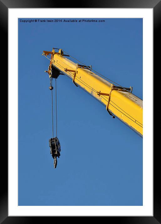  A bright yellow crane jib Framed Mounted Print by Frank Irwin