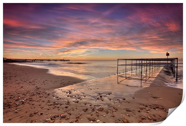  Sunrise at Boscombe this morning Print by Jennie Franklin