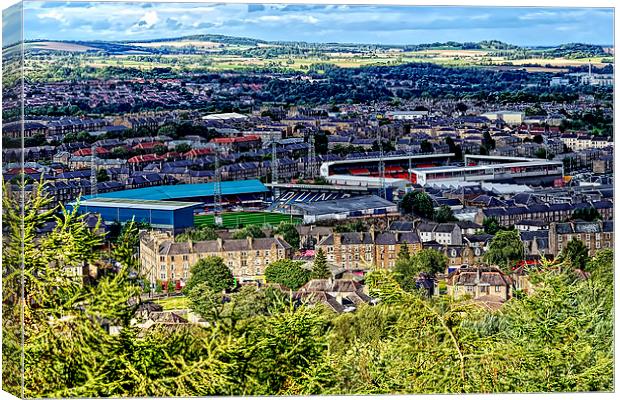 Football Grounds in Dundee Canvas Print by Valerie Paterson