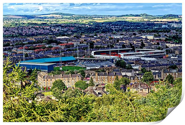 Football Grounds in Dundee Print by Valerie Paterson
