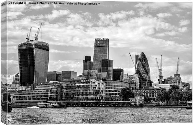  London skyline in mono Canvas Print by Thanet Photos