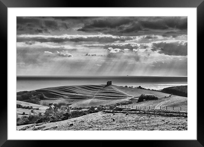  Abbotsbury in mono. Framed Mounted Print by Mark Godden