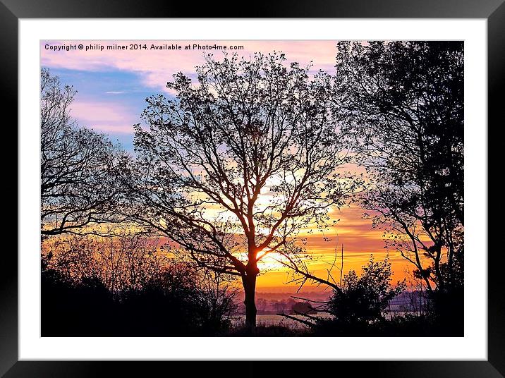 Frosty Sunrise In Warwickshire Framed Mounted Print by philip milner