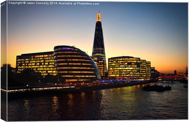  Sunset At The Shard Canvas Print by Jason Connolly