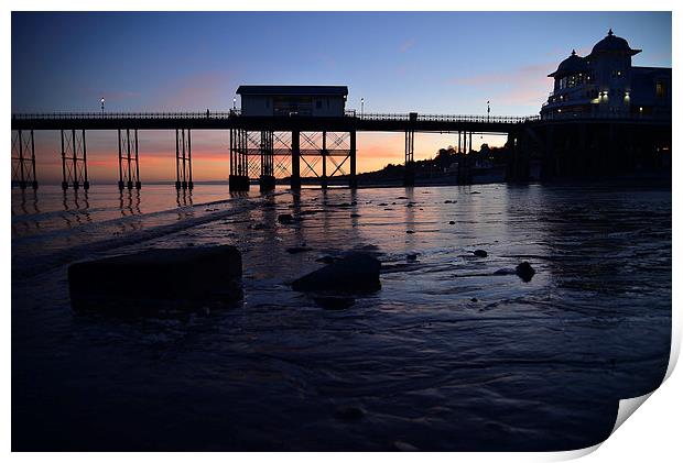 Penarth Pier at Sunset.  Vale of Glamorgan  Print by Jonathan Evans
