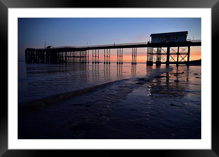 Penarth Pier at sunset  Framed Mounted Print by Jonathan Evans