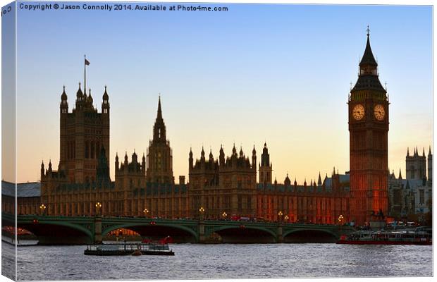  Palace Of Westminster Canvas Print by Jason Connolly