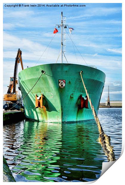  MV Arklow Rebel offloading cargo in Birkenhead Do Print by Frank Irwin