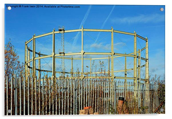  Partly demolished gas holder Acrylic by Frank Irwin