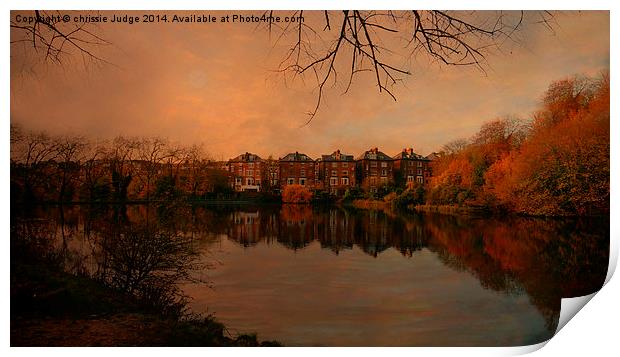  Autumn  sunset over Hampstead-heathlan bathing po Print by Heaven's Gift xxx68