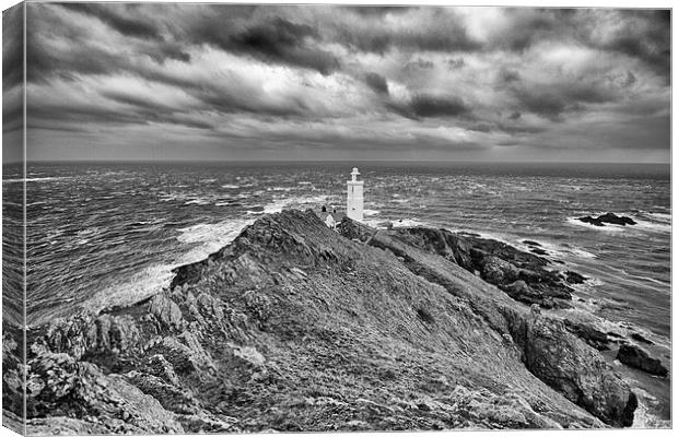  The desolate lighthouse at Start Point in south D Canvas Print by Mark Godden