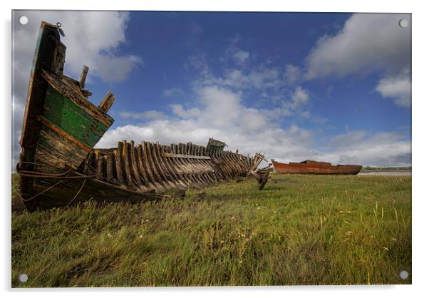  Old boat wrecks Acrylic by Eddie John