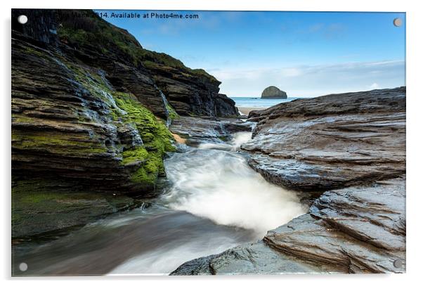  Trebarwith View Acrylic by Chris Mann