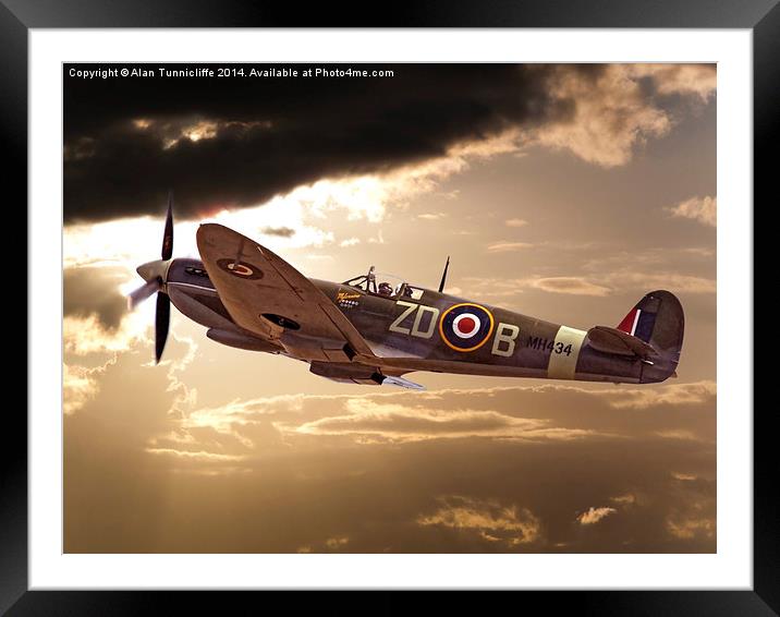  Supermarine Spitfire Framed Mounted Print by Alan Tunnicliffe