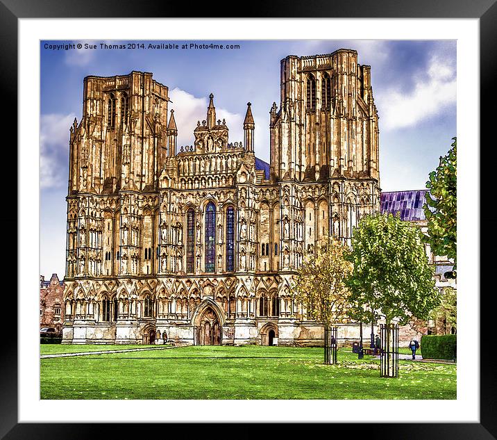 Wells Cathedral Framed Mounted Print by Sue Thomas