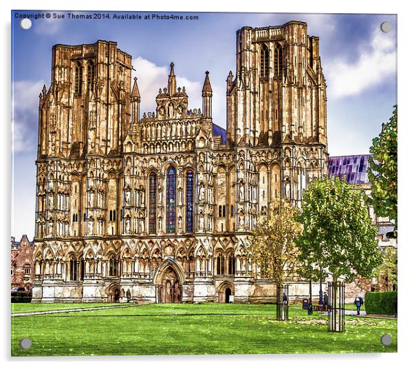 Wells Cathedral Acrylic by Sue Thomas