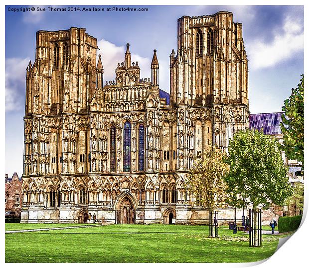 Wells Cathedral Print by Sue Thomas