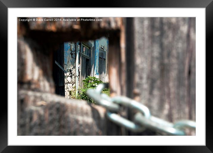 Through the keyhole Framed Mounted Print by Dave Carroll