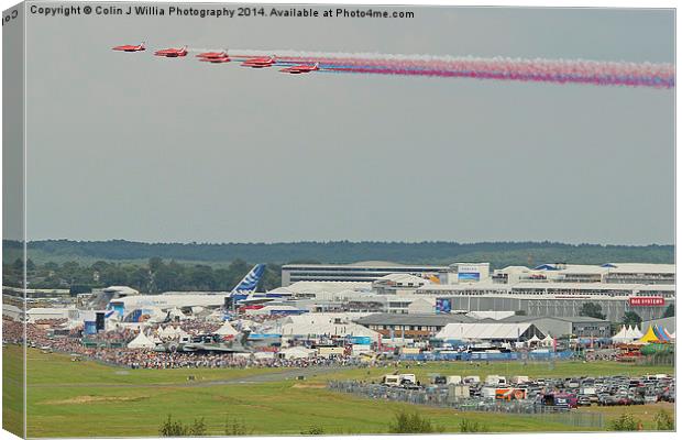  The Red Arrows At Farnborough 2014 Canvas Print by Colin Williams Photography