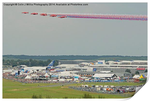  The Red Arrows At Farnborough 2014 Print by Colin Williams Photography