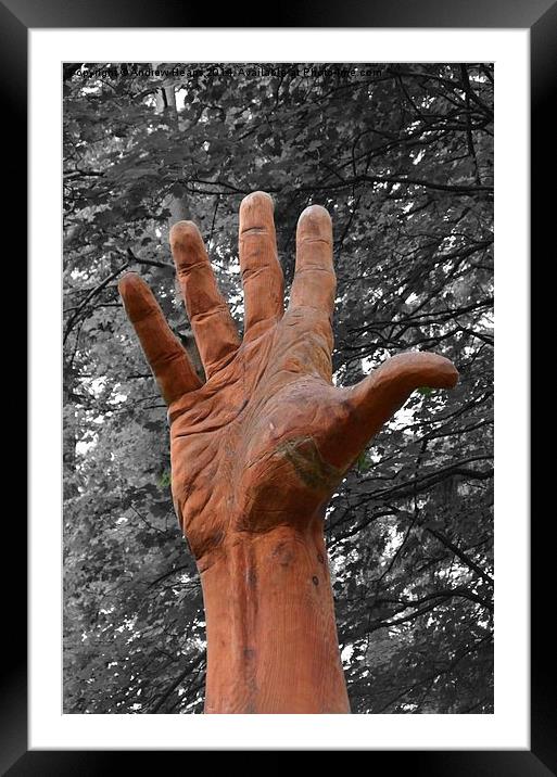  Carved hand Framed Mounted Print by Andrew Heaps